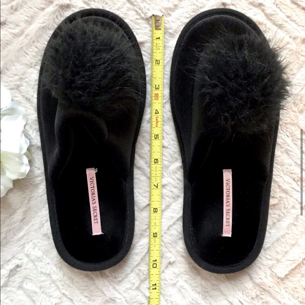 Victoria Secret Black Pom Slippers - Picture 4 of 8